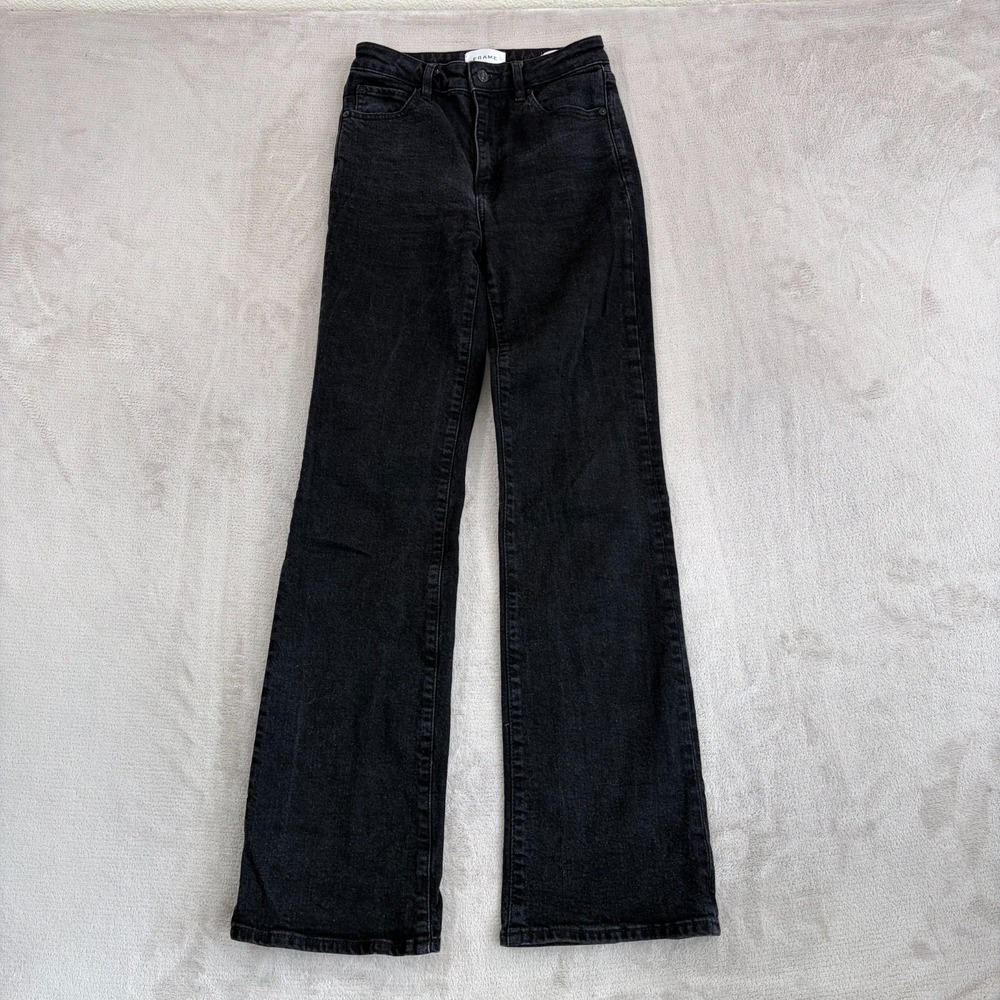 FRAME The Arrow High Rise Straight Leg Jeans in Smokescreen Women 25 $258